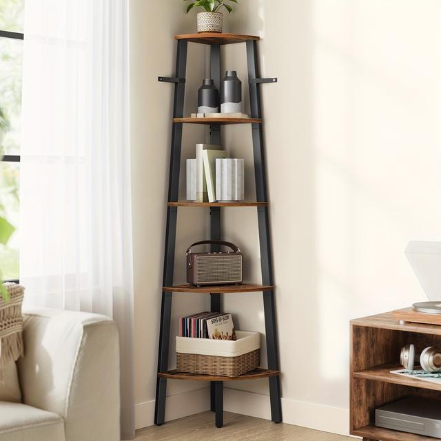 TEMU Vasagle Corner Shelf, Storage Shelving Unit, 5-tier Corner Bookshelf, Plant Stand For Living Room, Industrial Accent Furniture With , Corner Shelves