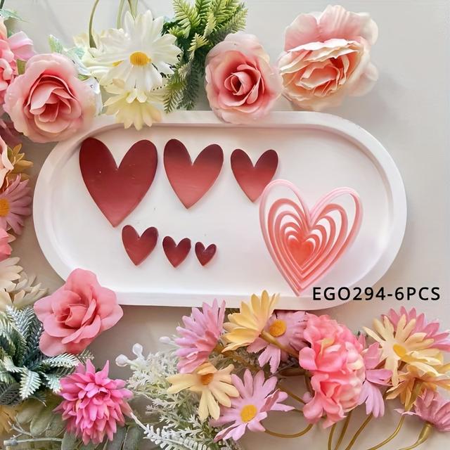 TEMU Conjunto de moldes de arcilla en forma de de 6 piezas - Ideal para manualidades y fabricación de joyas caseras