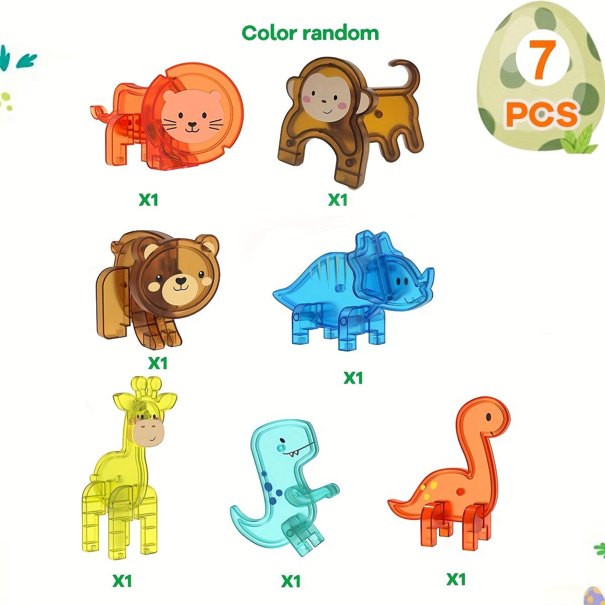 TEMU 4/7/40 Magnetic Building Blocks Tiles, With Animal Dinosaur Magnetic Props, Architectural Designer Suitable For Boys And Girls Holiday Birthday Gifts, Random Colors And Styles