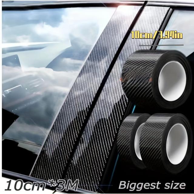 TEMU 5d Fiber Vinyl Wrap Roll For Car Protection – -adhesive Anti-collision , - Pedal Film, Universal Decal, Major Material -fiber – X 10cm