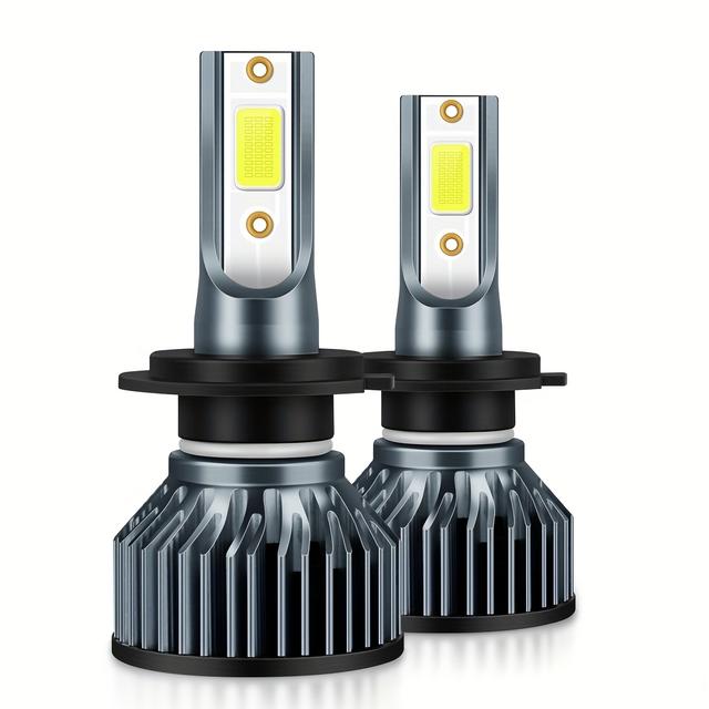 TEMU 2pcs Led Headlight Bulbs For Cars - H7, H1, H4, H8/h9/h11 Compatible, 6000k High Beam & Fog Lights, 12v, , Long-lasting 50,000+ Hours, Vehicles