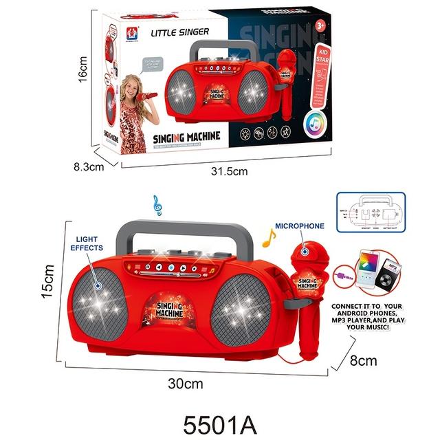 TEMU With Mic For Kids, Educational Light Toy Speaker And