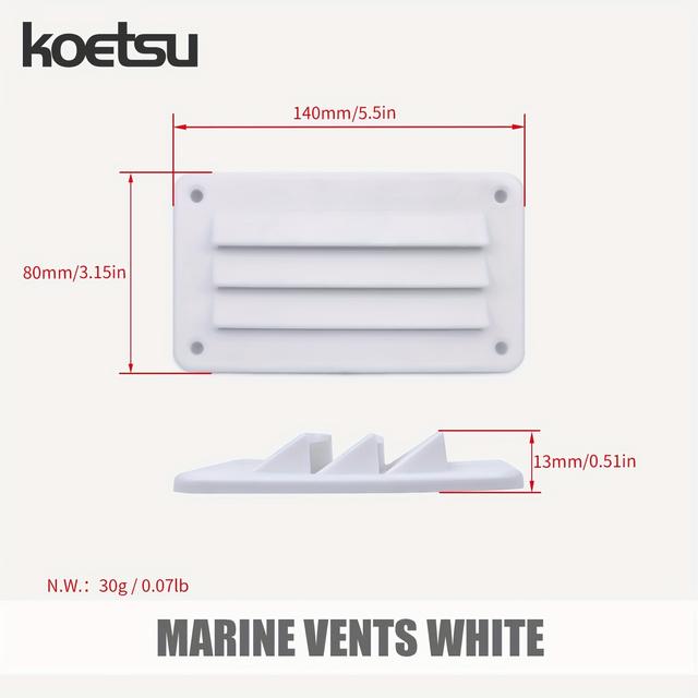 TEMU 1pc Koetsu Marine Vent, Abs Plastic, Universal Fit, White Shutters For Yacht, Fiberglass Boat, Rv - 5.5x3.15 Inches