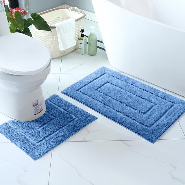 TEMU Set van 2 stuks antislipmatten voor de badkamer. Ultrafijne , kleur, eenvoudig. TPR antisliponderkant. Wasbaar, machinewasbaar. Zacht, voor toilet & badkamer. Comfortabel en decoratief.