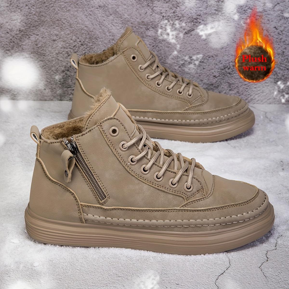 TEMU Autumn And Winter New Fleece Shoes, Men's And Women's Versatile Fashion Casual Shoes, High-top Sneakers, Trendy Shoes, Warm Snow Boots For Women
