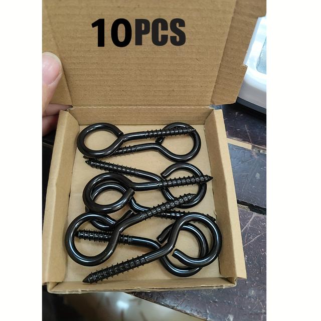 TEMU 블랙 헤비 듀티 아이 호크, 실외용 스트링 라이트, 식물, 장식용 스크루 호크