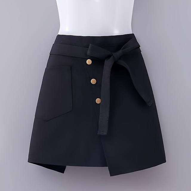 TEMU Half-length Apron For Women - Kitchen & Dining, Solid Color With Pockets