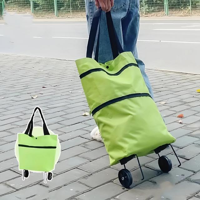 TEMU Carrito de Compras Plegable y Ligero con Ruedas de Plástico Resistentes - Carro de Supermercado para Transporte Fácil de Carga, 1 Unidad