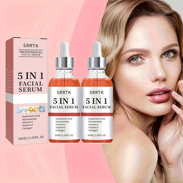 TEMU 2 Boxes/2 Facial Serum With Hyaluronic Acid, Collagen, Niacinamide, Vitamin C&e - Moisturizing, Regenerating, Oil Control, Collagen Booster Suitable For Types