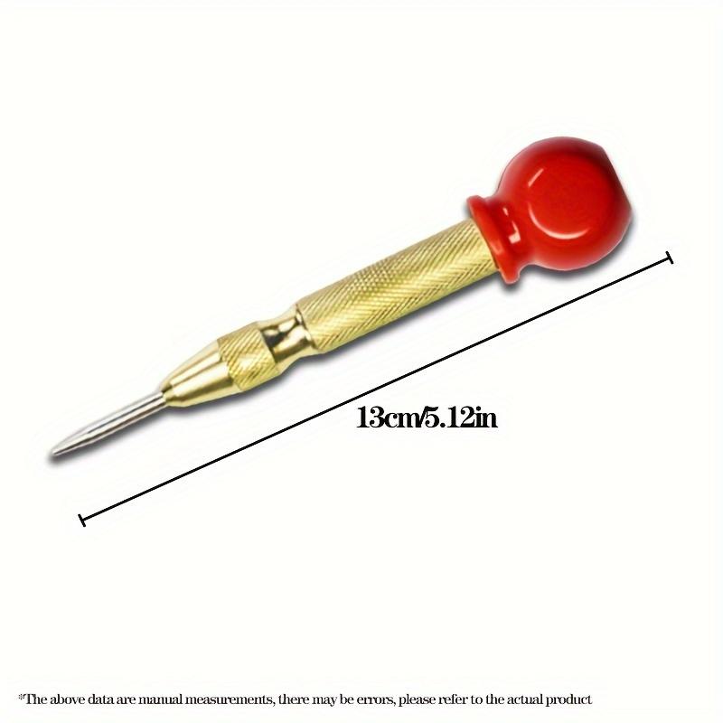 TEMU 1pc/2pcs Automatic Spring Center Punch | Quick Positioning Non-slip Puncher For Carpet, Plastic, And Surfaces, Chrome Vanadium Steel