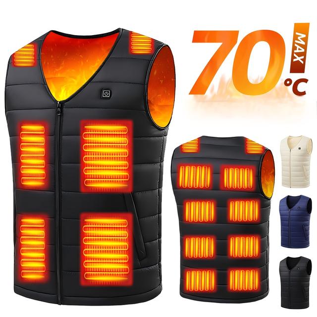 TEMU 2025年最新電気ヒーターベスト 16ゾーン搭載。3段階温度調節可能なデザイン。USB充電式、軽量&ス。冬の屋外作業、キャンプ、スキー、日常着に最適。バッテリーパックは含まれません
