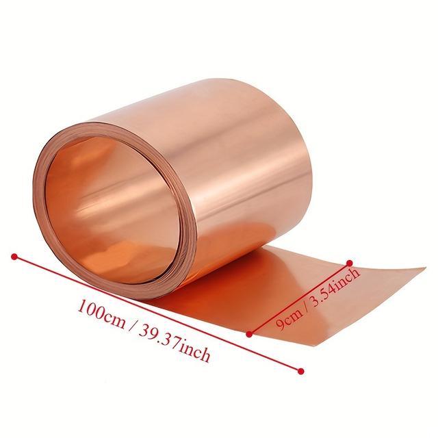 TEMU 1pc Copper Sheet With A Of 0.1 Thickness, Thin Copper Foil, Copper Tape, Purple Copper Strip, Copper Foil Paper, And Red Copper For Heat Dissipation
