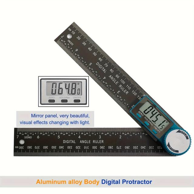 TEMU Digitales Winkelmesswerkzeug, ein -Winkelmesser zur Messung von 7 Zoll/200 mm, ideal für Holzbearbeitung, Tischlerarbeiten, Bauarbeiten und