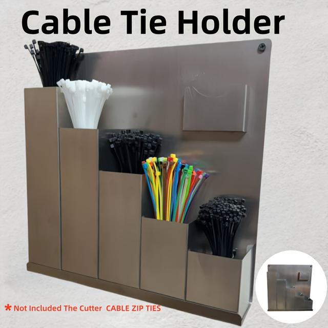 TEMU Tungt väggmonterat organiseringssystem för tejp och kabelhantering - Metallhållare för tejp med läckagesäker förvaringshylla och verkstadsorganisation för DIY (Rostfritt stål)