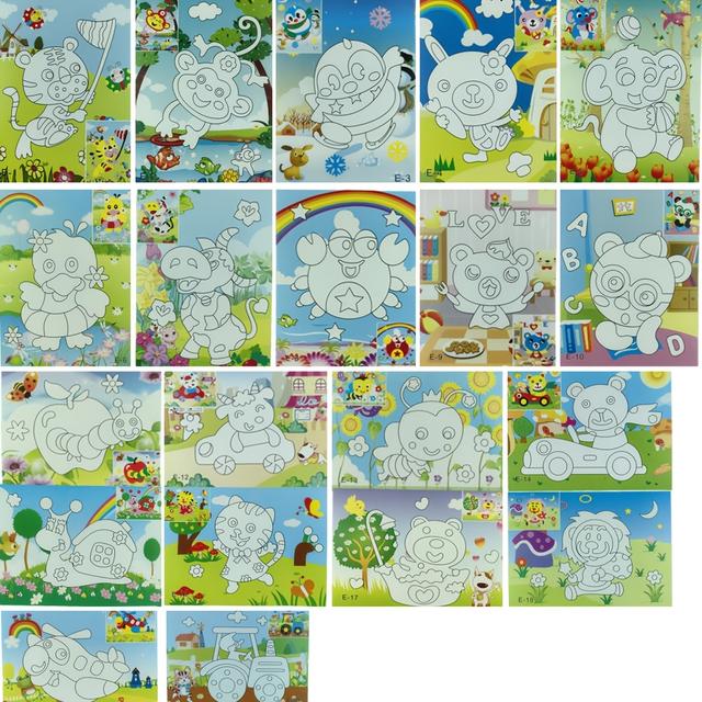 TEMU 20 szt. Naklejek 3D dla dzieci, jednorazowe, ręcznie robione naklejki EVA, kształty zwierząt, odpowiednie do projektów, rękodzieła edukacyjnego | Naklejki 3D | Zabawki edukacyjne naukowe