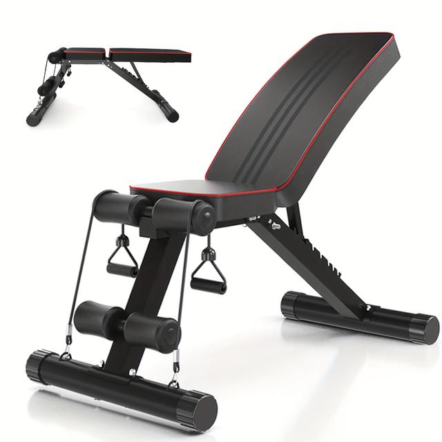 TEMU 1pc Aluminum Alloy Adjustable Dumbbell Stool - Foldable Fitness Stool For Strength Training, Sit-ups, And Waist Workouts - Durable Equipment For Home And