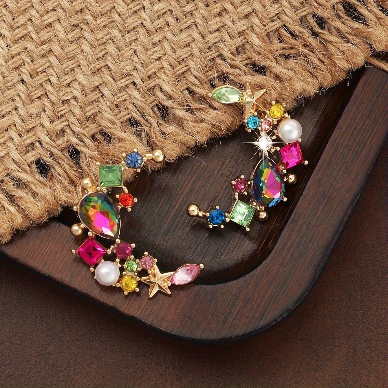 TEMU A Pair Of Exquisite And Unique Flower Earrings With A High-end Design, Perfect For Fashionable Occasions Like Business Banquets, Dates, Or Casual