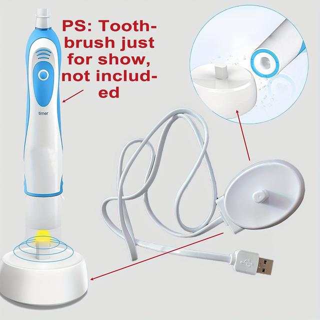TEMU 1pc Electric Toothbrush Replacement Charger, Usb-powered Charging Base, Compatible For Ora*l*b Electric Toothbrushes D12/d17/d18/s12/s18 Etc.