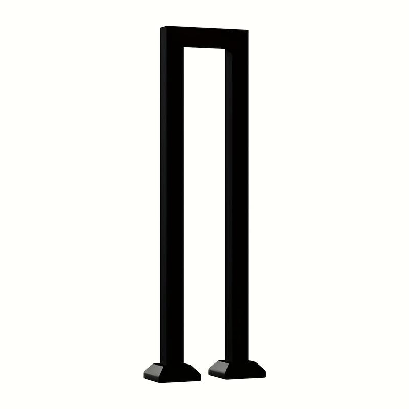 TEMU U-vormige Leuning voor , Zwart - Antislip, Poeder gecoat Staal voor Binnen/Buiten Gebruik, Verschillende Maten Beschikbaar