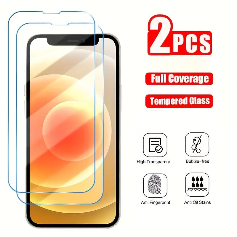 TEMU 2pcs Hd Full Cover Screen Protector For Iphone 15 16 Pro Max 14 11 Pro Max 14 15 Plus Tempered Glass For Iphone 11 12 13 14 15 16e Protection Glass