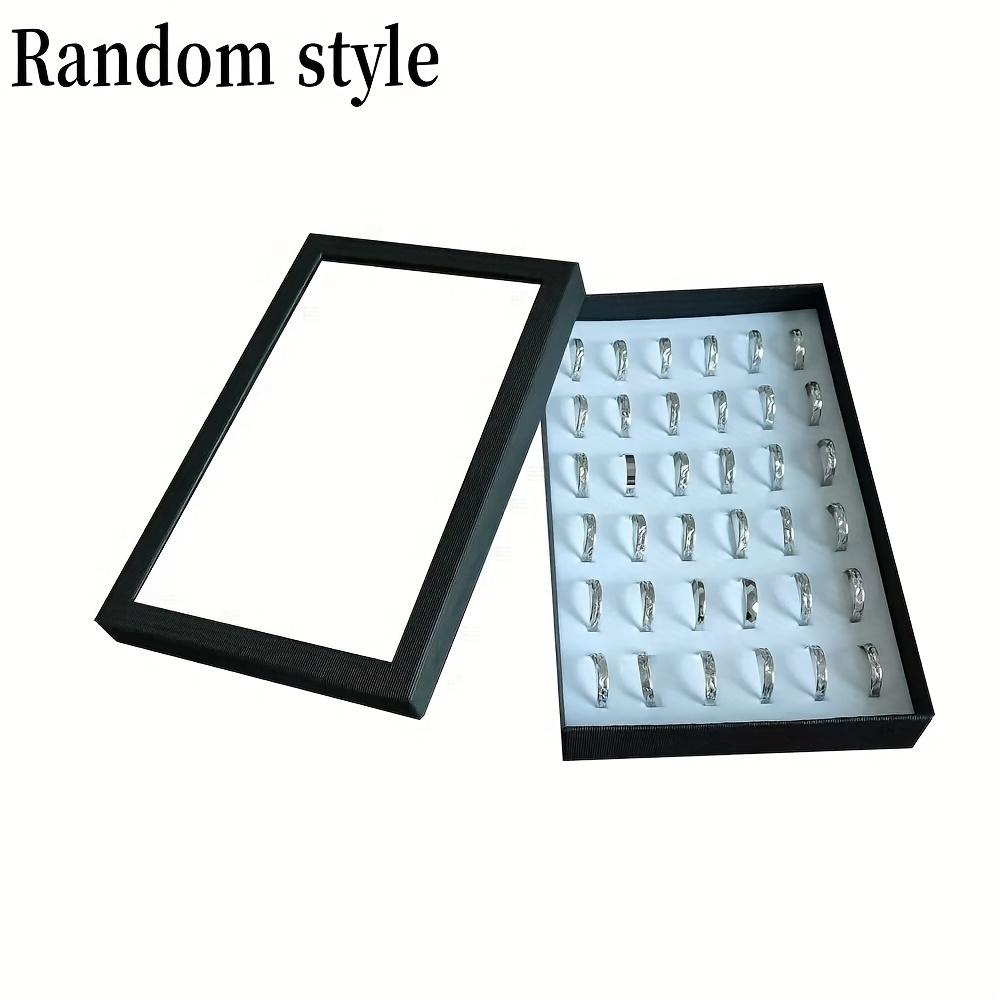 TEMU Elegant Black Plastic Desktop Ring Display Box - Spacious Dustproof Storage Ring And Additions, Hanging Jewelry Storage Box, Jewelry Boxes