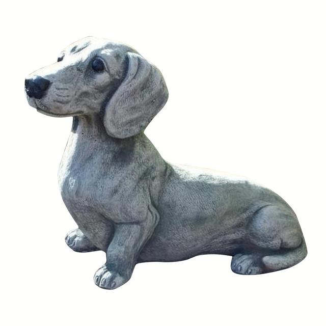 TEMU Halloween Christmas Decoration Gift Dachshund Statue Garden Decor Memorial Dog Figurines Puppy Lying Down Decor