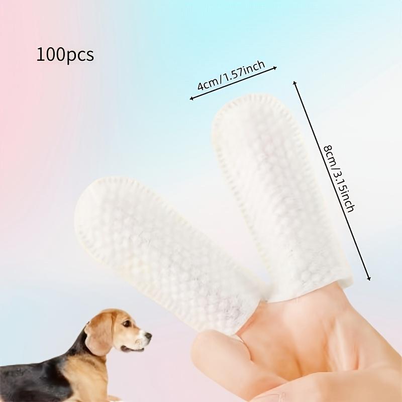 TEMU 100pcs Pet Cleaning Finger Covers - Disposable Finger Covers For , Tartar Removal, Ear Cleaning, Essentials