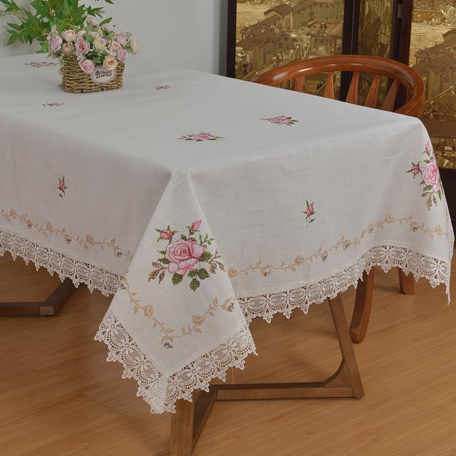 TEMU Embroidered Tablecloth - Traditional , 100% , For Parties & , In Multiple