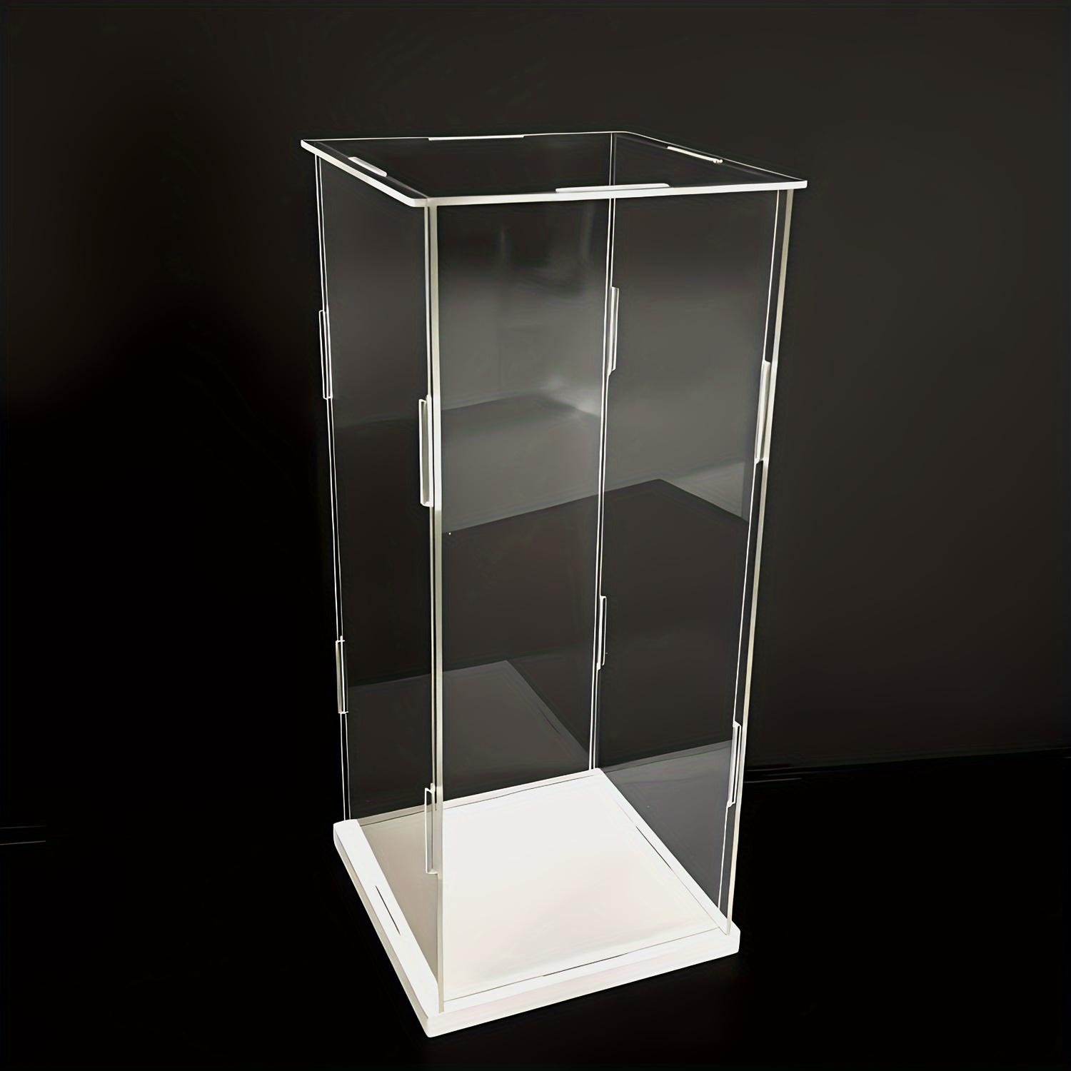TEMU 4x4x14in (10 X 11 X 36 Cm) Transparent Acrylic Display Box Component Replaces Glass Box Plastic Dustproof, Using Matte And Mirror Base. Used For Displaying Collectible Toy Action Doll Series