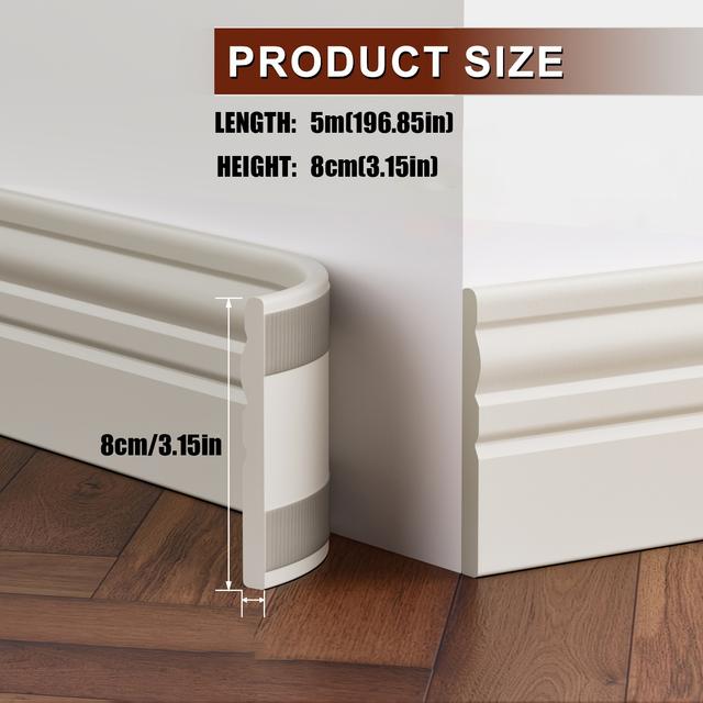 TEMU Öntapadós szegélyléc és padlóvédő különböző színekben és méretekben kapható - NBR habból készült, könnyen felszerelhető, vízálló, ütésálló, rugalmas és tartós, európai stílusú kialakítással.