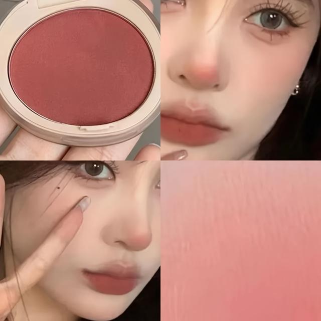 TEMU Herorange Sweetheart Blush - , Brightening Powder Blush With Buildable Coverage, Slightly Water-resistant, Universal Skin Tone, Red Tone, Dual-use For Cheeks And Eyes