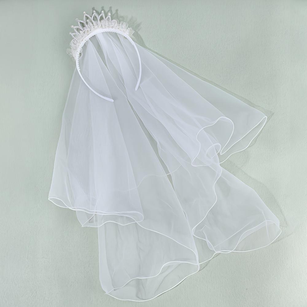 TEMU 1pc Tulle Hair Band Headband With Rhinestone Design Accessories For Wedding Parties & Photo Shoots