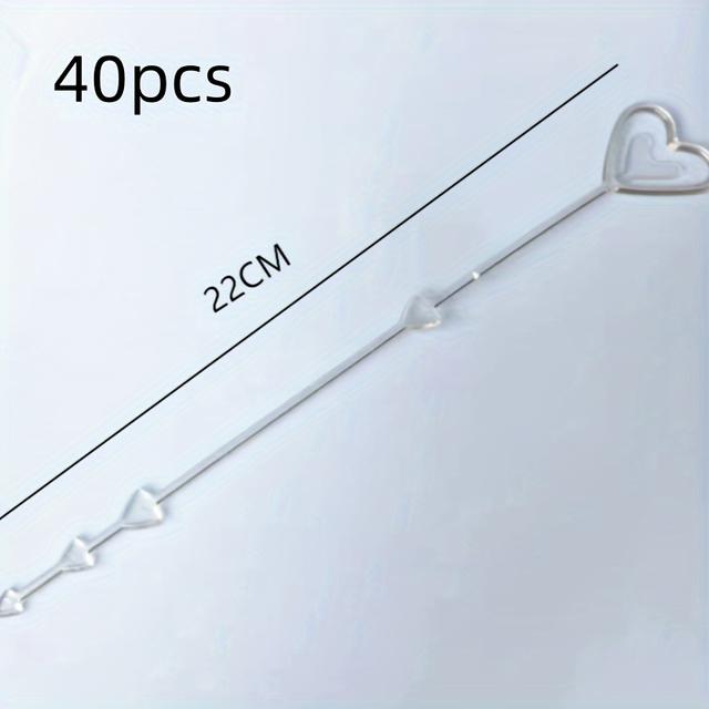 TEMU 80-pack Plastic Heart-shaped Flower Card Holders For Weddings, Valentine's Day & Special Occasions - Uncharged, Versatile Floral Arrangement Accessories