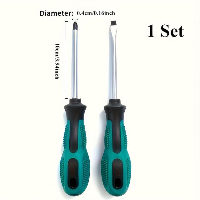 TEMU ชุดไขควงแม่เหล็ก 1 ชุด ด้วยหัวแม่เหล็ก, โลหะครอม-วานาเดียม, หัวฟิลิปส์ & หัวแบน, ด้ามจับไม่ลื่น - เหมาะสำหรับอิเล็กทรอนิกส์, เฟอร์นิเจอร์, อุปกรณ์ไฟฟ้า & การซ่อมรถยนต์