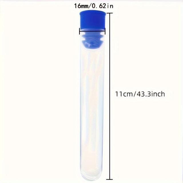 TEMU Lot de 100 tubes à en plastique transparent avec couvercles de 10 ml/16 ml pour fournitures de fête scientifique - idéal pour les expériences et