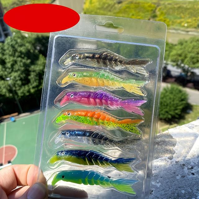 TEMU 7pcs Multi-segmented Fishing Lures - Soft Plastic Baits With Realistic Swimming Action, & Sizes For Pike Walleye In Saltwater & Freshwater, Swim Baits Fishing Lures, Silhouette
