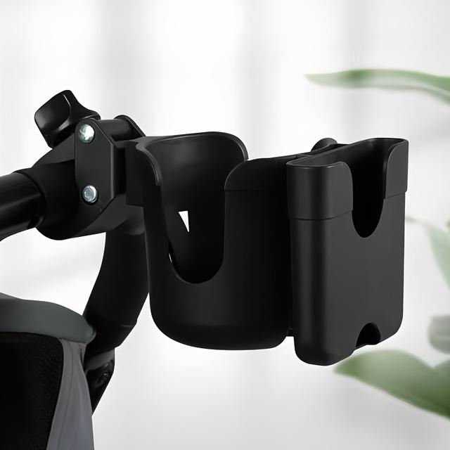 TEMU 1pc Universal Stroller Cup Holder With Phone Pocket, Carrier Bottle Rack For And Water Bottles