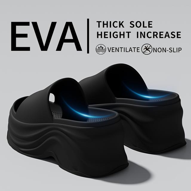TEMU A Pair Of Women's Summer Height-increasing Thick-soled Slippers - Eva, Multi-functional Indoor/outdoor Use, Suitable For And Gardens, , Solid Color, Eva Material, Hand Wash Or , | | Eva Material