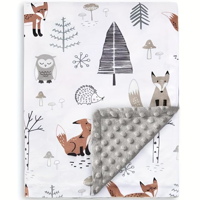 TEMU Soft Plush Blanket For Infants, Suitable For Boys And Girls, Featuring A Double Layer And Dotted Backing, Perfect As A Shower Gift For Toddlers (30 X 40 Inches With Animal Design)