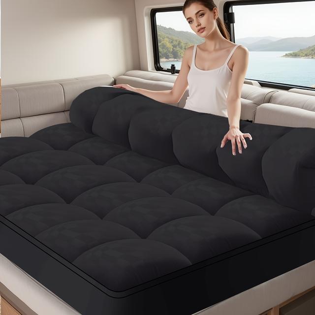 TEMU Super Thick Mattress Pad - 3d+7d 1600gsm Soft Down Substitute Filling, Luxurious Pillow Top For Bedrooms & Rvs, Rv Gear, Bedroom , Bedroom Decoration