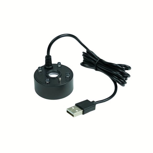 TEMU ضوء رذاذ صغير للمقصورات السمكية، رذاذ نافورة داخلي، صانع رذاذ صغير للبرك، مرطب هواء، مثالي للأکواریومات وديكورات الهالوين، بدون بطارية