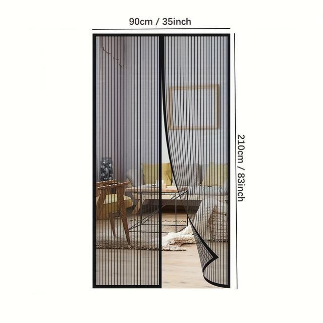 TEMU Magnetic Mesh -proof Net Fly Door Screen Curtain - Automatic Closing, Summer Bug Protection For Windows & Doors, Pet-, With Magnet Force, No Drilling Required, Fits Kitchen, Living Room, Bedroom