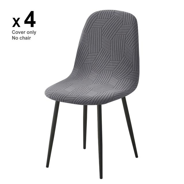 TEMU 4/6pcs Of Elastic Twill Surf Patterned Shell Chair Covers For Home And Hotel Use