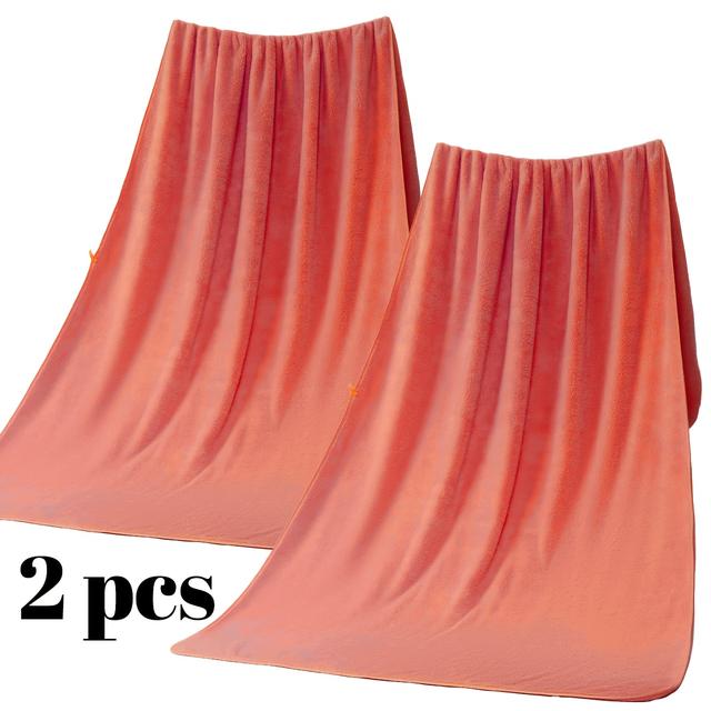 TEMU 2pcs Microfiber Bath Towel Set, And Absorbent, Perfect For Curvy Women, 39in X 79in (100cm X 200cm), Adjustable Halter