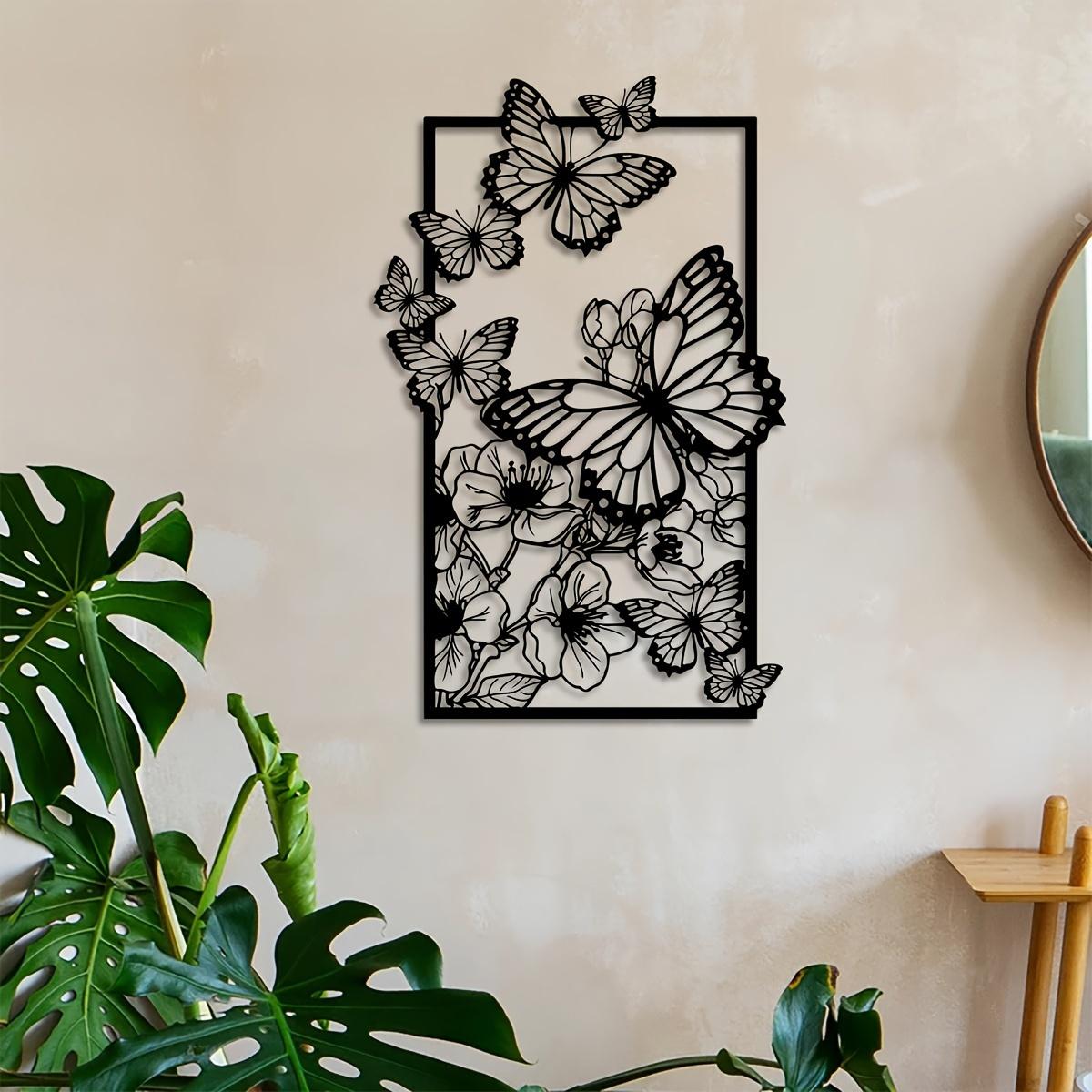 TEMU 1pc Of Metal Wall Art Featuring Butterflies, Measuring 10.1 Inches By 15.7 Inches, Designed For Animal Enthusiasts. This Cut Metal Sign Serves As A Creative Decoration For Walls