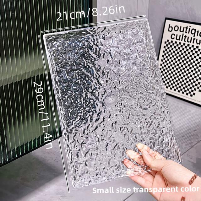 TEMU 1pc Bandeja Retangular para , Uso Doméstico, Bandeja de Copos Acrílica High-End, Bandeja de Cosméticos, Bandeja de Joias para o Ramadão, Bandeja de Casa de Banho