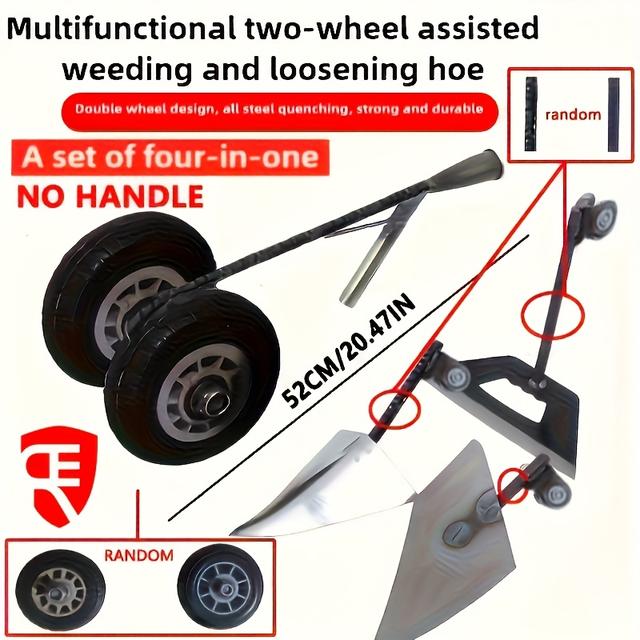 TEMU 1 Stück Neuer in Einer Multifunktionaler Doppelrad-Assistenz, Unkrautentfernung, Lockerung, Harken, Pflügen, Flachpflügen, Dreieckspflug