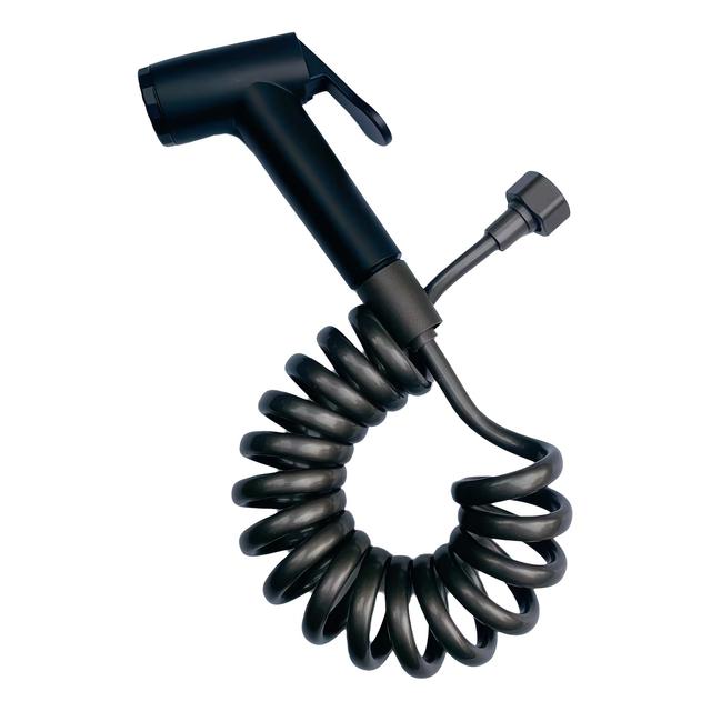 TEMU High-pressure Handheld Bidet Sprayer For Toilet Cleaning - Adjustable Nozzle, Flexible Hose, Black , No Electricity Needed, Shower Accessory | Sleek Bathroom Accessory | Textured Grip