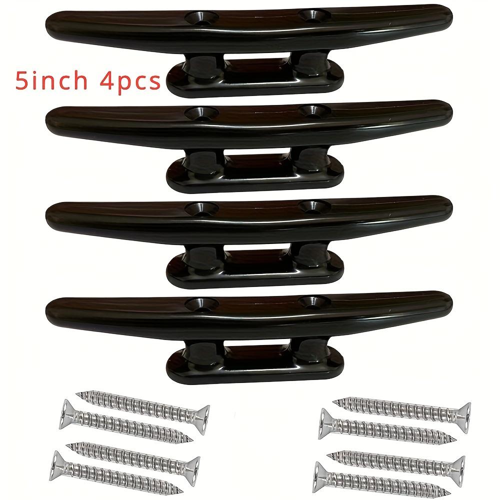 TEMU Set Of 4 With Fasteners, Black Nylon Dock Cleat For Boats, Available In Sizes 4 Inch, 5 Inch, 6 Inch, And 8 Inch