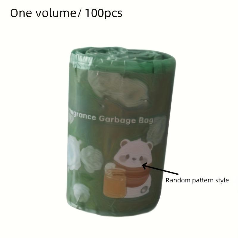 TEMU 1 Rolls/50/100pcs Scented Trash Bags - 10l Camellia Flower Fragrance, Heavy Duty Kitchen Garbage Bags, Leakproof & Drawstring, For Bathroom, Office, Living Room, Restaurant